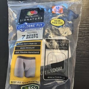 New Fruit of the Loom Gray Black Tag-Free  Boys Boxer Briefs Pack 4 NOT 7 Medium